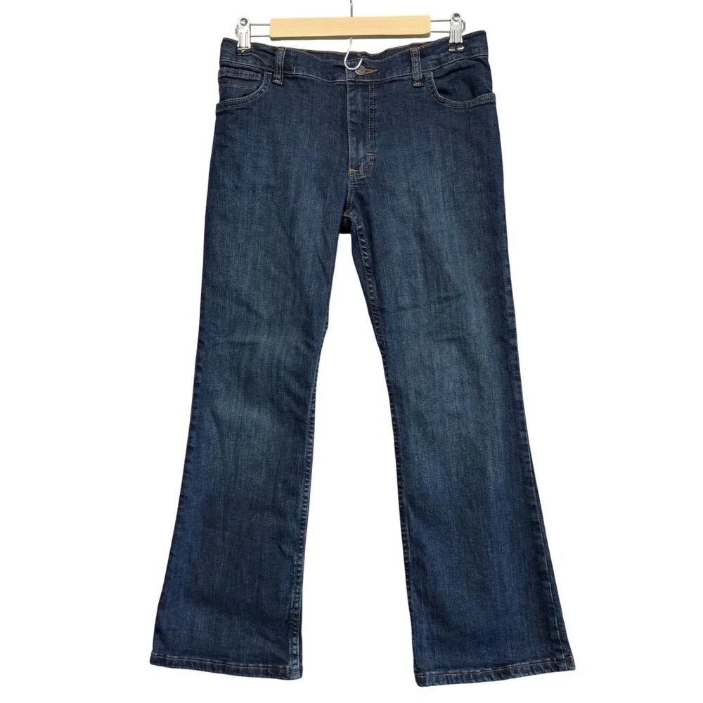 Wrangler‎ Jeans Boys 14 Husky Dark Wash Bootcut Adjustable Waist Denim Western